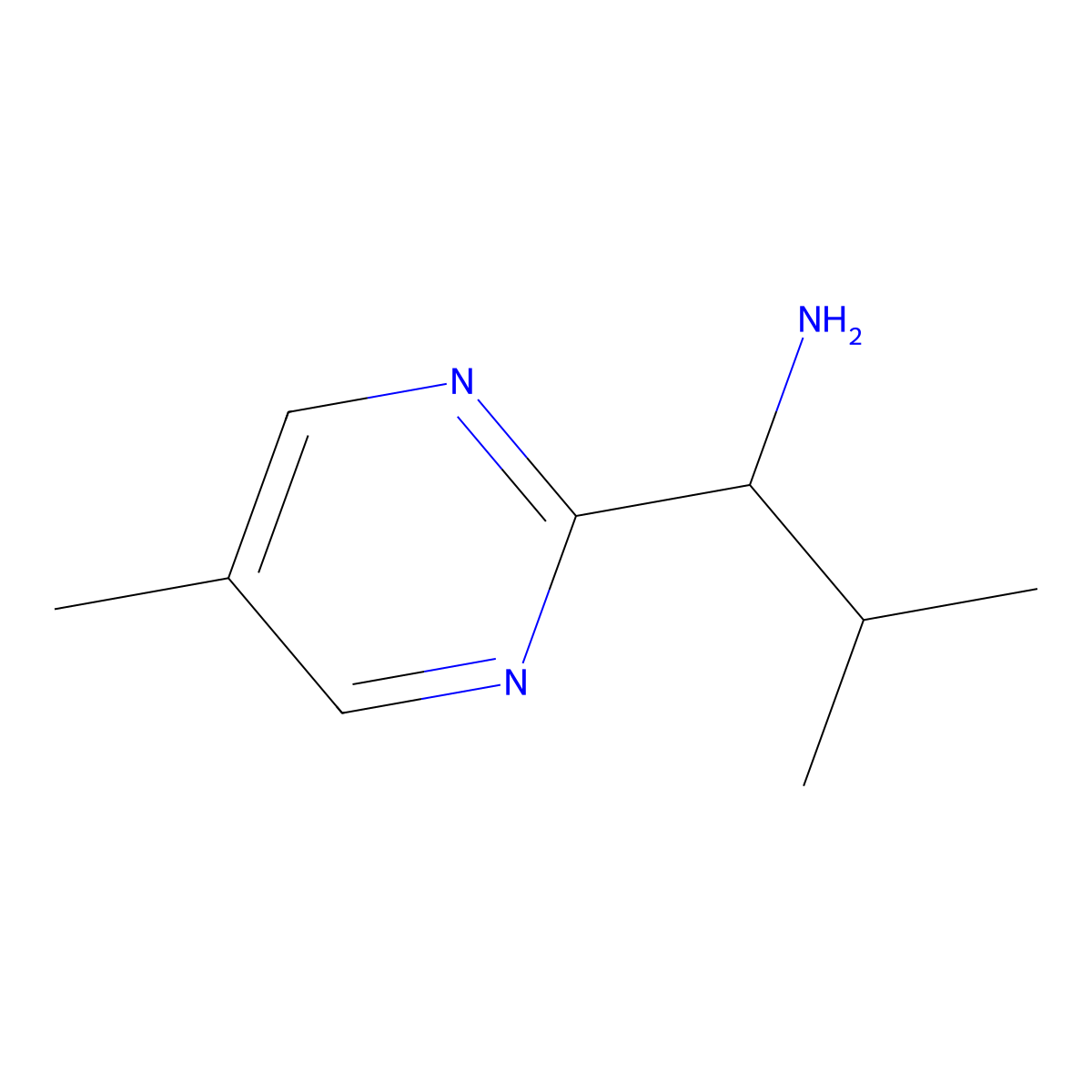 2-Methyl-1-(5-methylpyrimidin-2-yl)propan-1-amine molecular structure, CAS 1339595-80-0