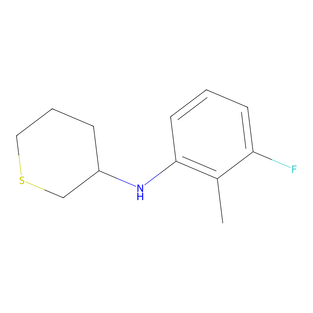 N-(3-fluoro-2-methylphenyl)thian-3-amine molecular structure, CAS 1339596-41-6