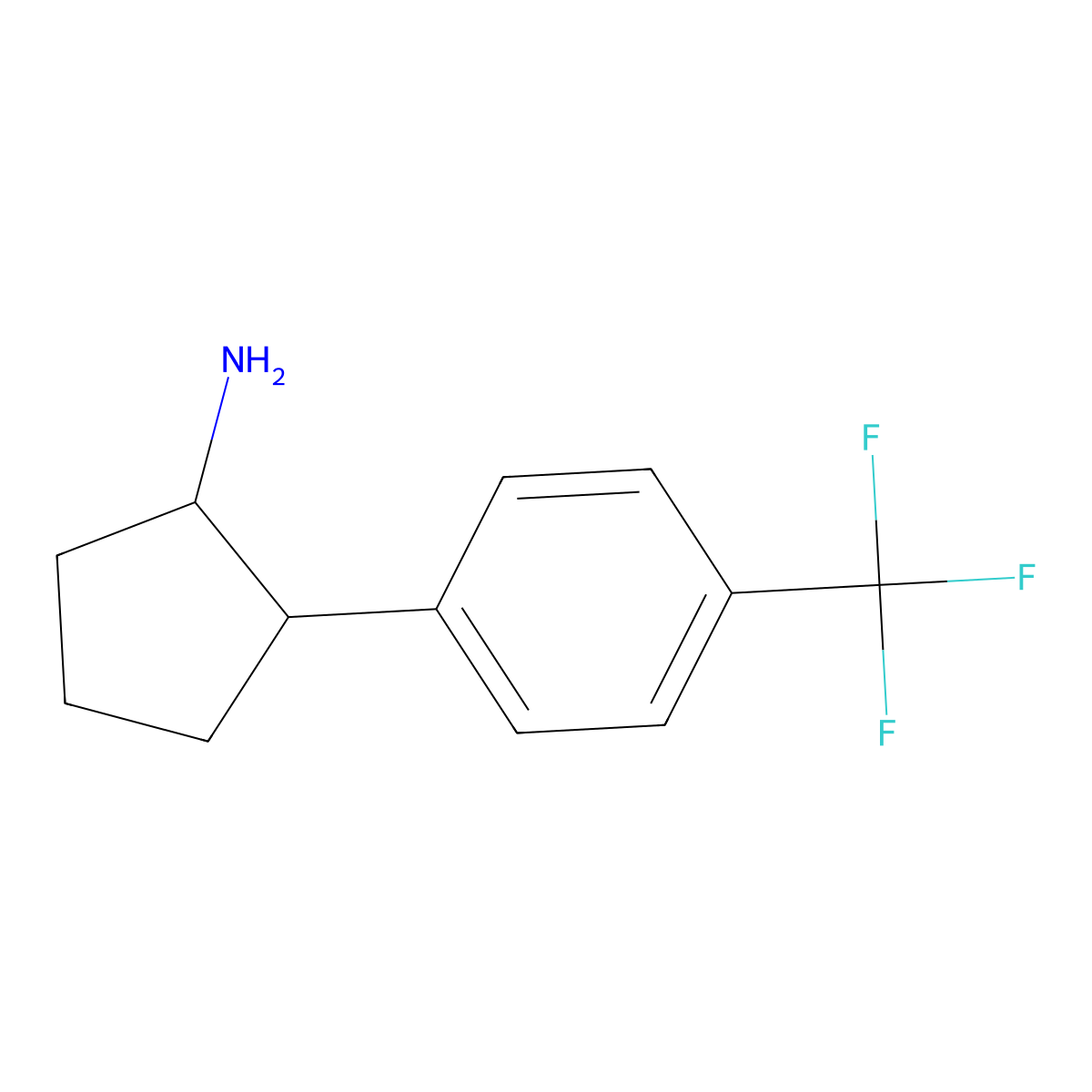 2-[4-(Trifluoromethyl)phenyl]cyclopentan-1-amine molecular structure, CAS 1339598-64-9