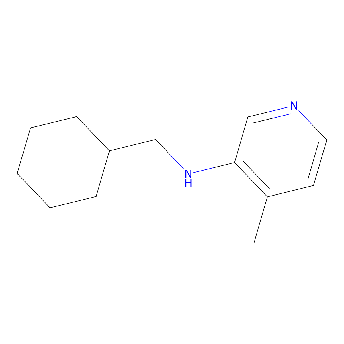 N-(cyclohexylmethyl)-4-methylpyridin-3-amine molecular structure, CAS 1339598-74-1