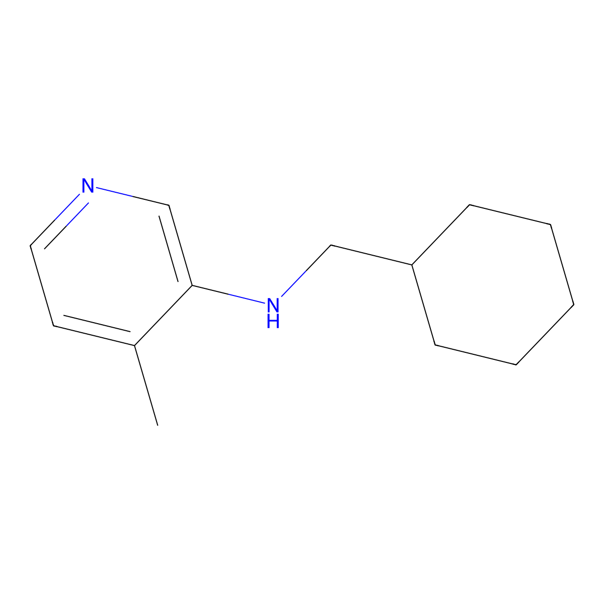 N-(cyclohexylmethyl)-4-methylpyridin-3-amine molecular structure, CAS 1339598-74-1