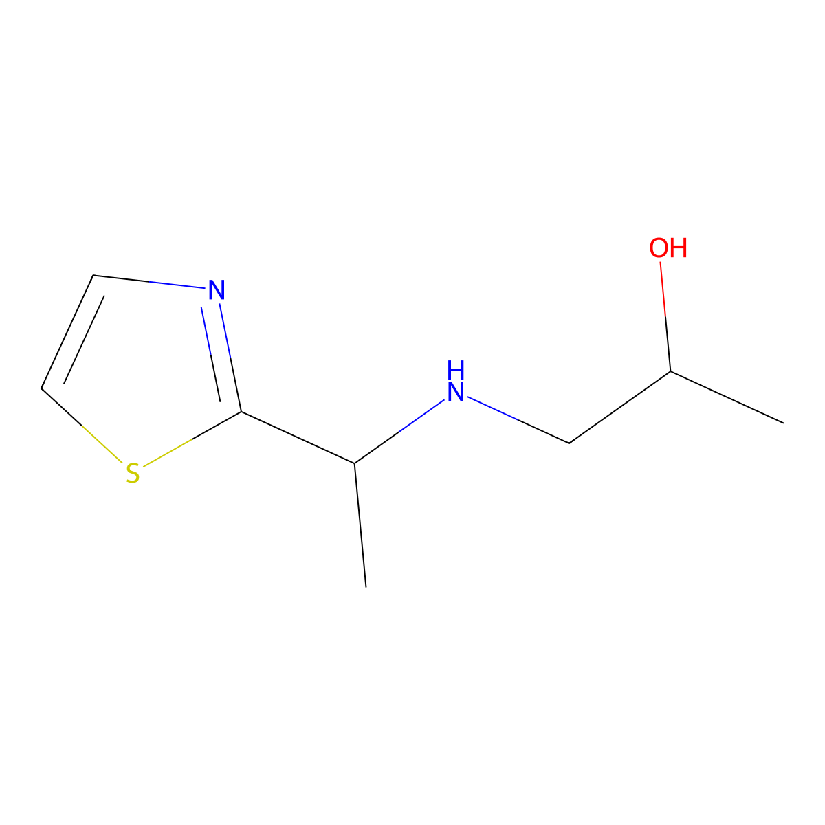 1-{[1-(1,3-Thiazol-2-yl)ethyl]amino}propan-2-ol molecular structure, CAS 1339599-82-4