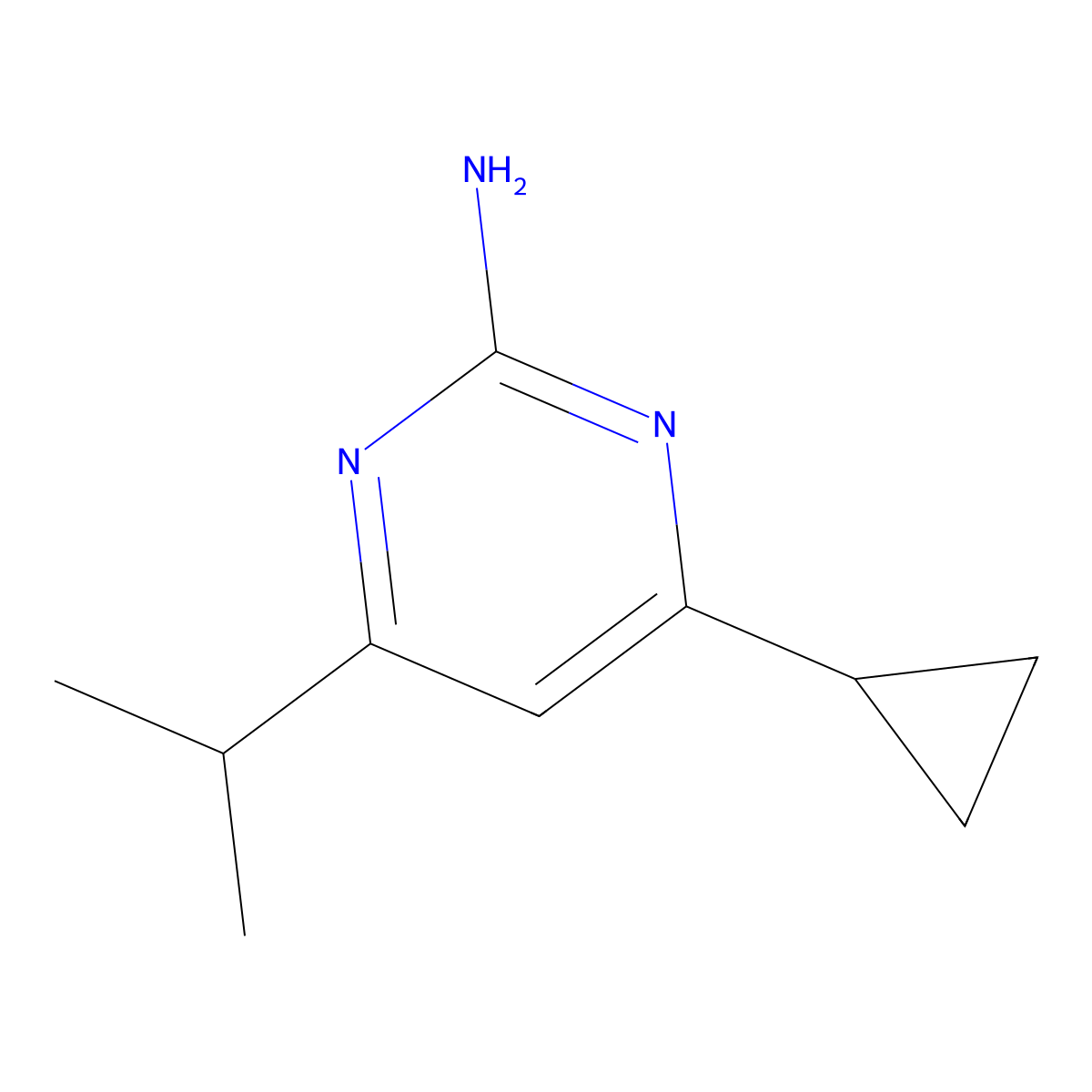2-Amino-4-cyclopropyl-6-(iso-propyl)pyrimidine molecular structure, CAS 1339599-86-8