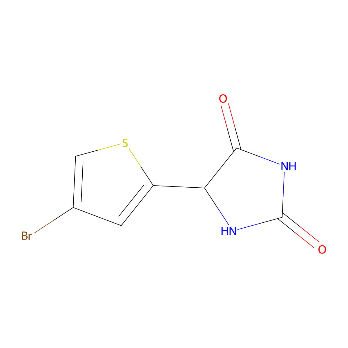 5-(4-Bromothiophen-2-yl)imidazolidine-2,4-dione molecular structure, CAS 1339602-34-4