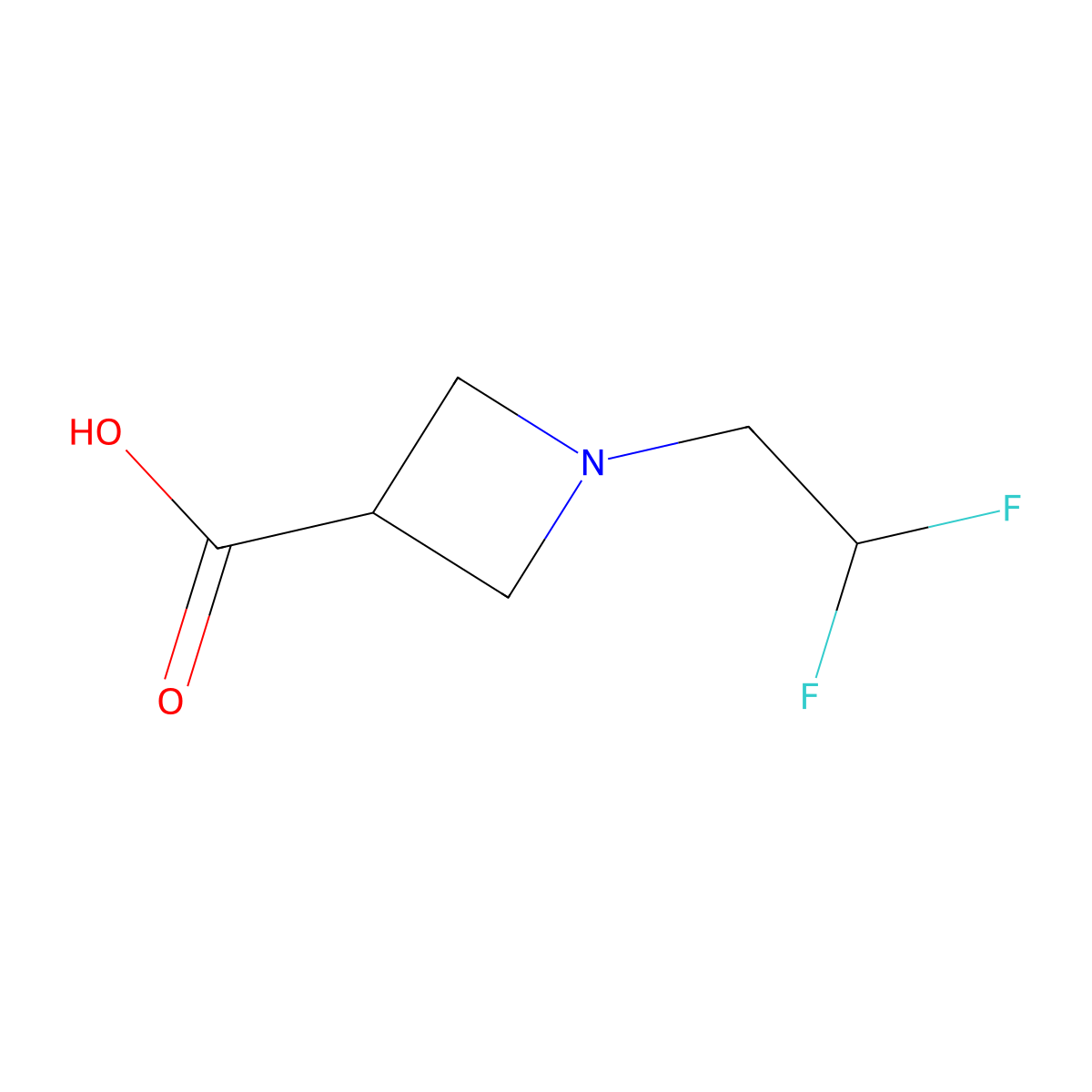 1-(2,2-Difluoroethyl)azetidine-3-carboxylic acid molecular structure, CAS 1339602-50-4