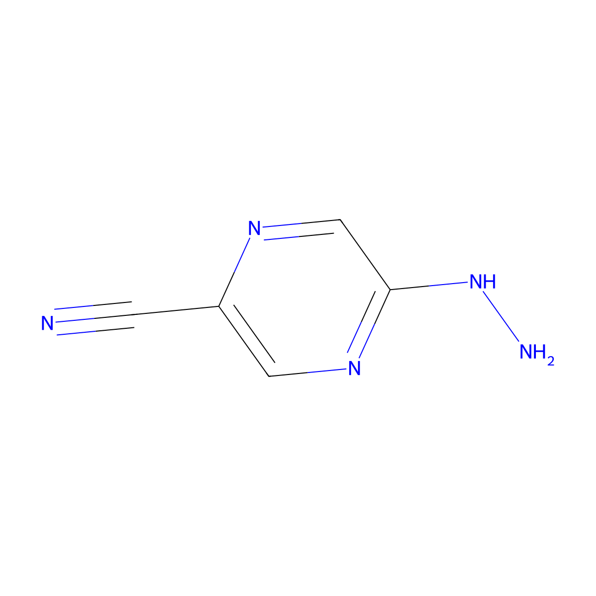 5-Hydrazinylpyrazine-2-carbonitrile molecular structure, CAS 1339603-88-1