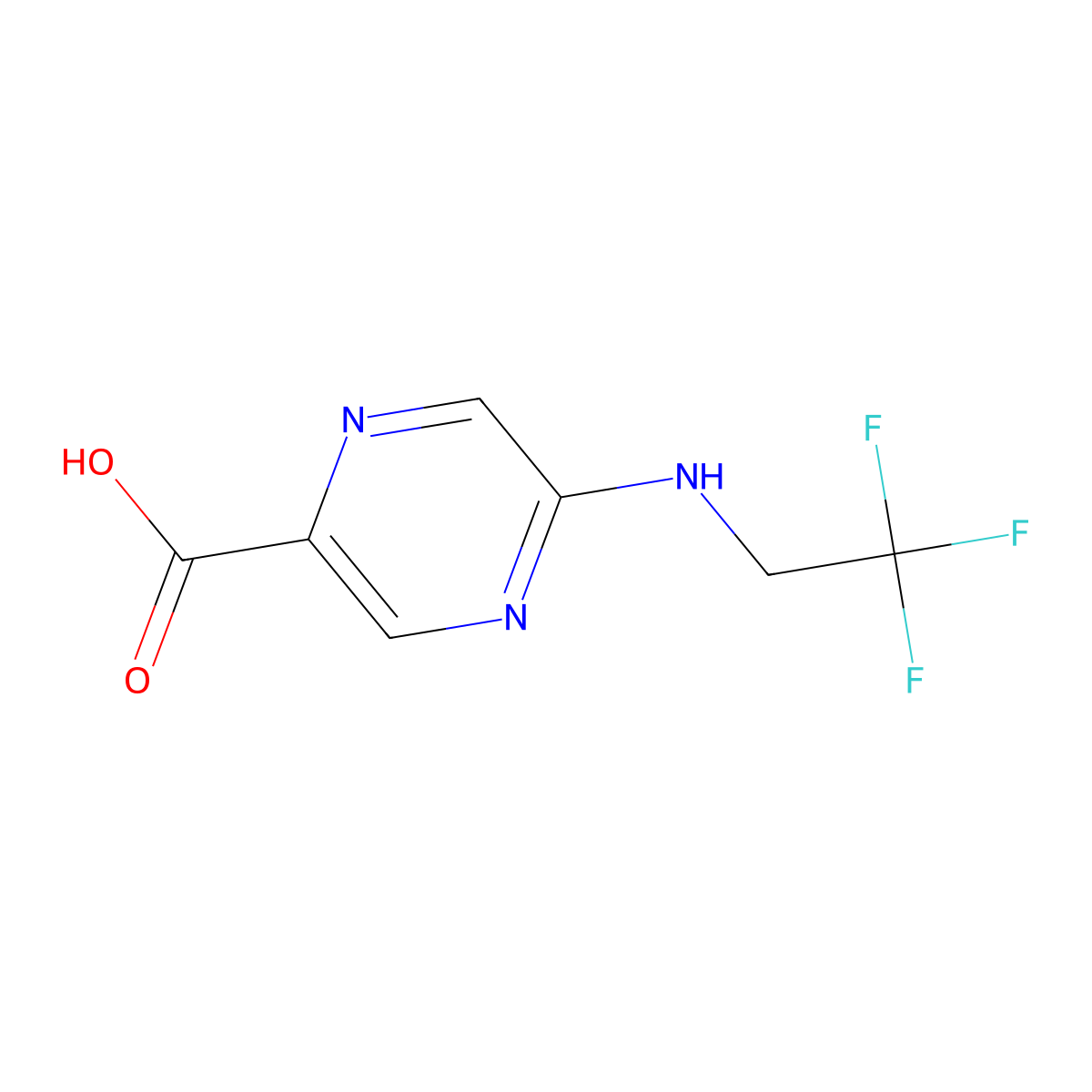 5-((2,2,2-Trifluoroethyl)amino)pyrazine-2-carboxylic acid molecular structure, CAS 1339604-08-8