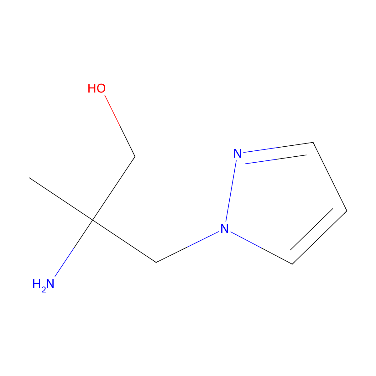 2-amino-2-methyl-3-(1H-pyrazol-1-yl)propan-1-ol molecular structure, CAS 1339605-09-2