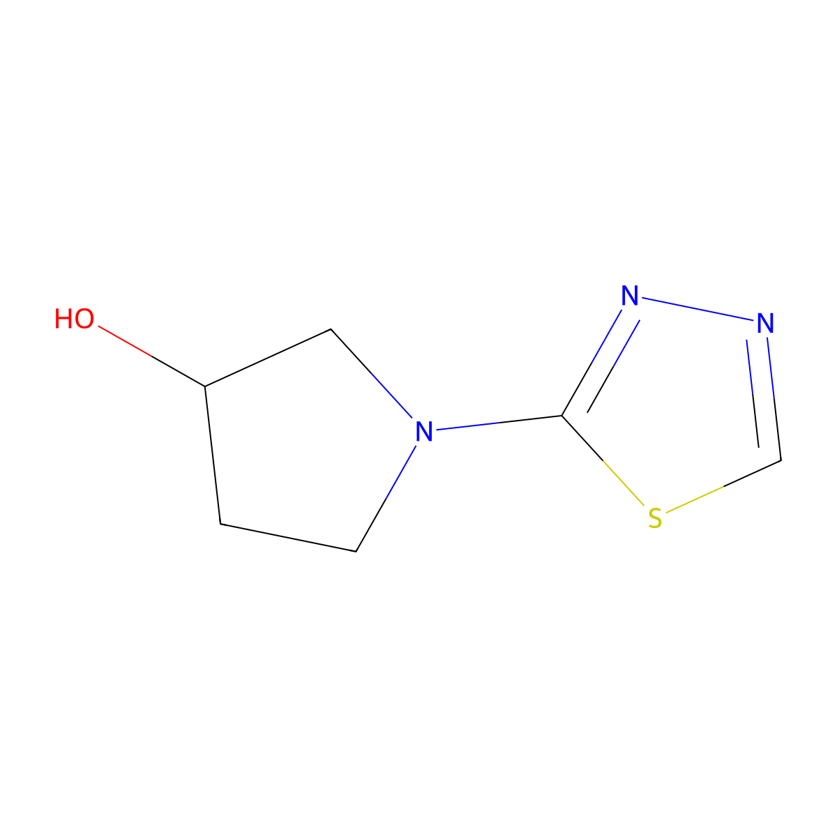 1-(1,3,4-Thiadiazol-2-yl)pyrrolidin-3-ol molecular structure, CAS 1339605-18-3