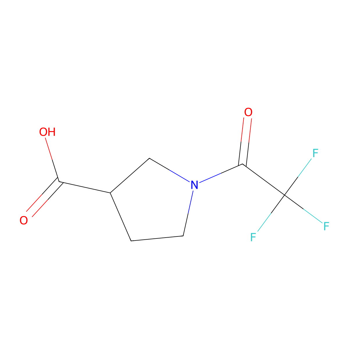 1-(2,2,2-Trifluoroacetyl)pyrrolidine-3-carboxylic acid molecular structure, CAS 1339607-08-7