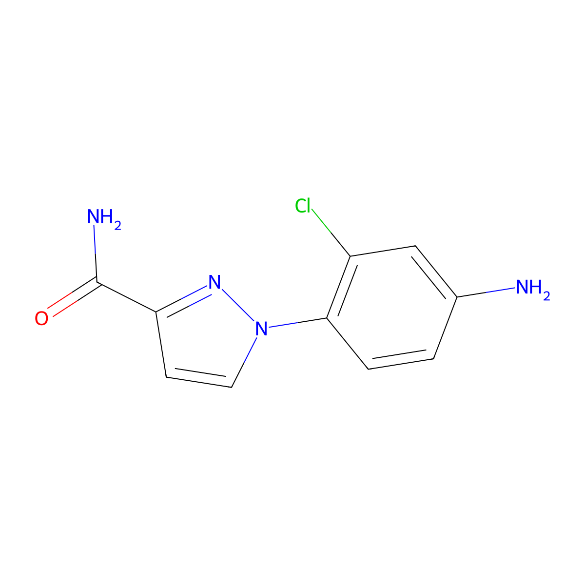 1-(4-amino-2-chlorophenyl)-1H-pyrazole-3-carboxamide molecular structure, CAS 1339608-14-8