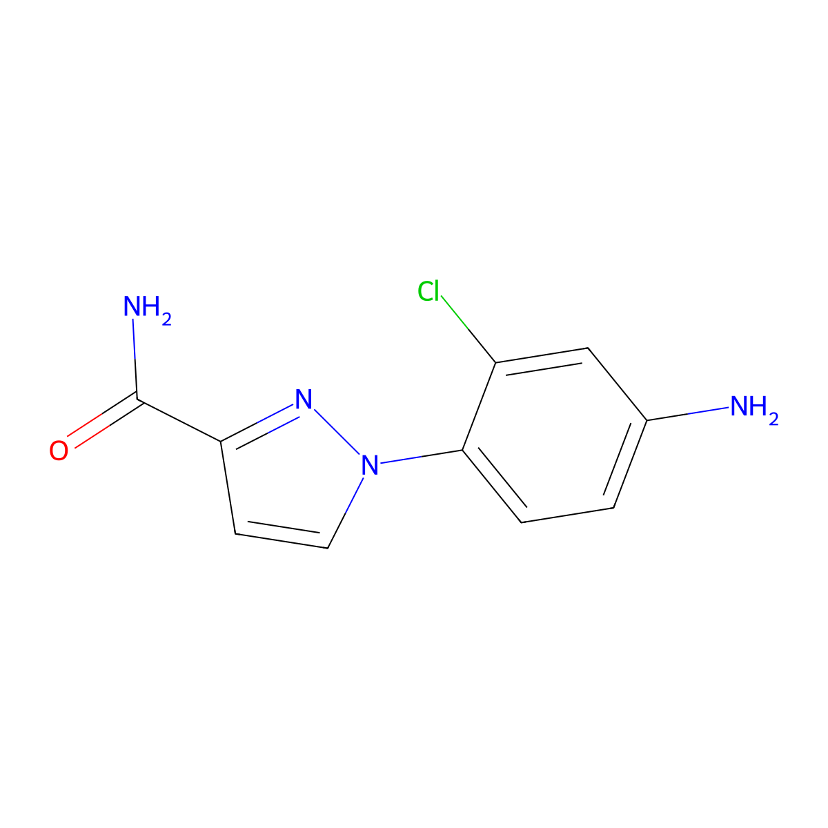 1-(4-amino-2-chlorophenyl)-1H-pyrazole-3-carboxamide molecular structure, CAS 1339608-14-8