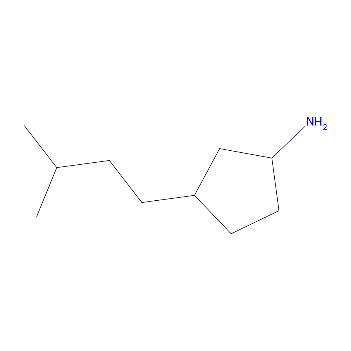 3-(3-Methylbutyl)cyclopentan-1-amine molecular structure, CAS 1339611-37-8