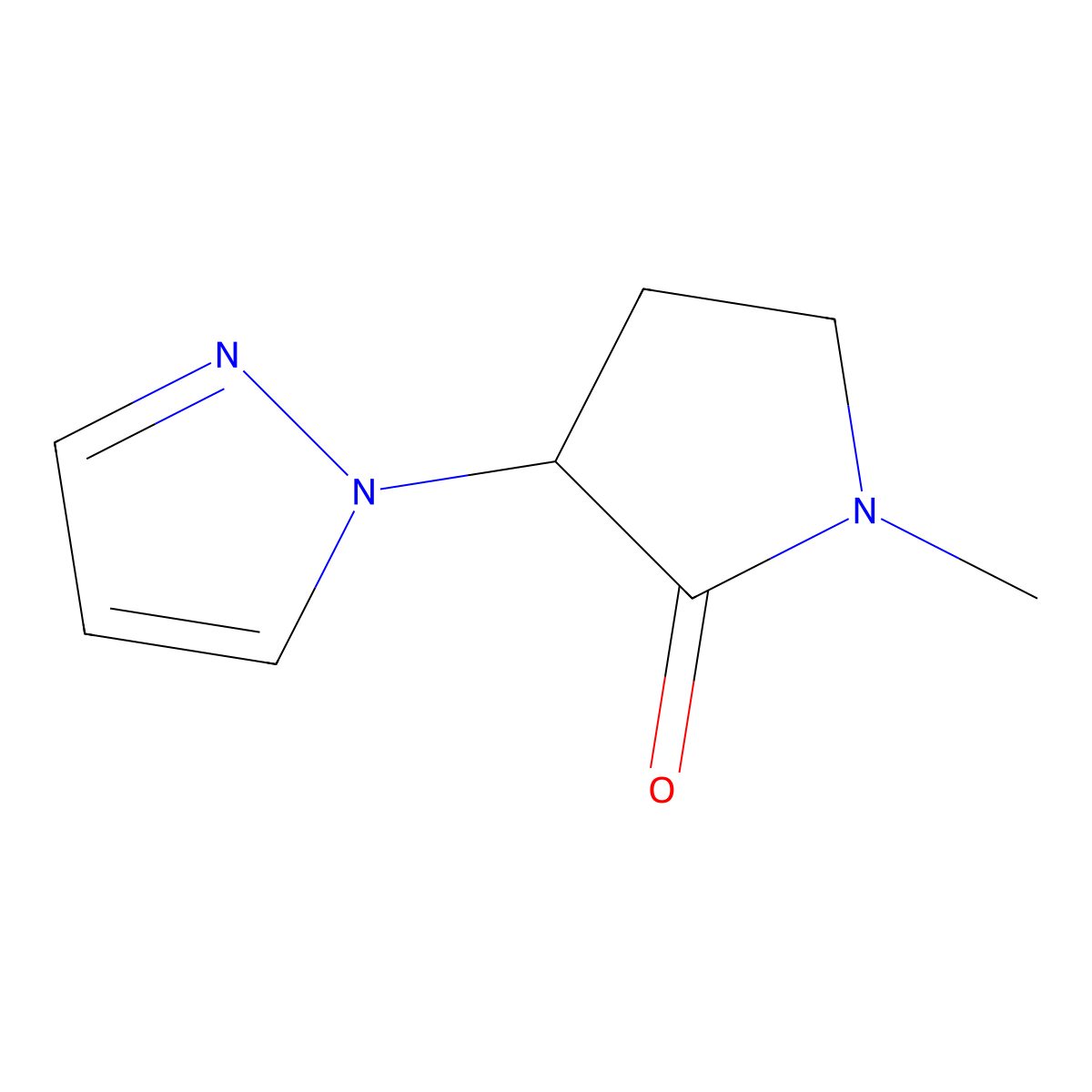 1-methyl-3-(1H-pyrazol-1-yl)pyrrolidin-2-one molecular structure, CAS 1339611-41-4