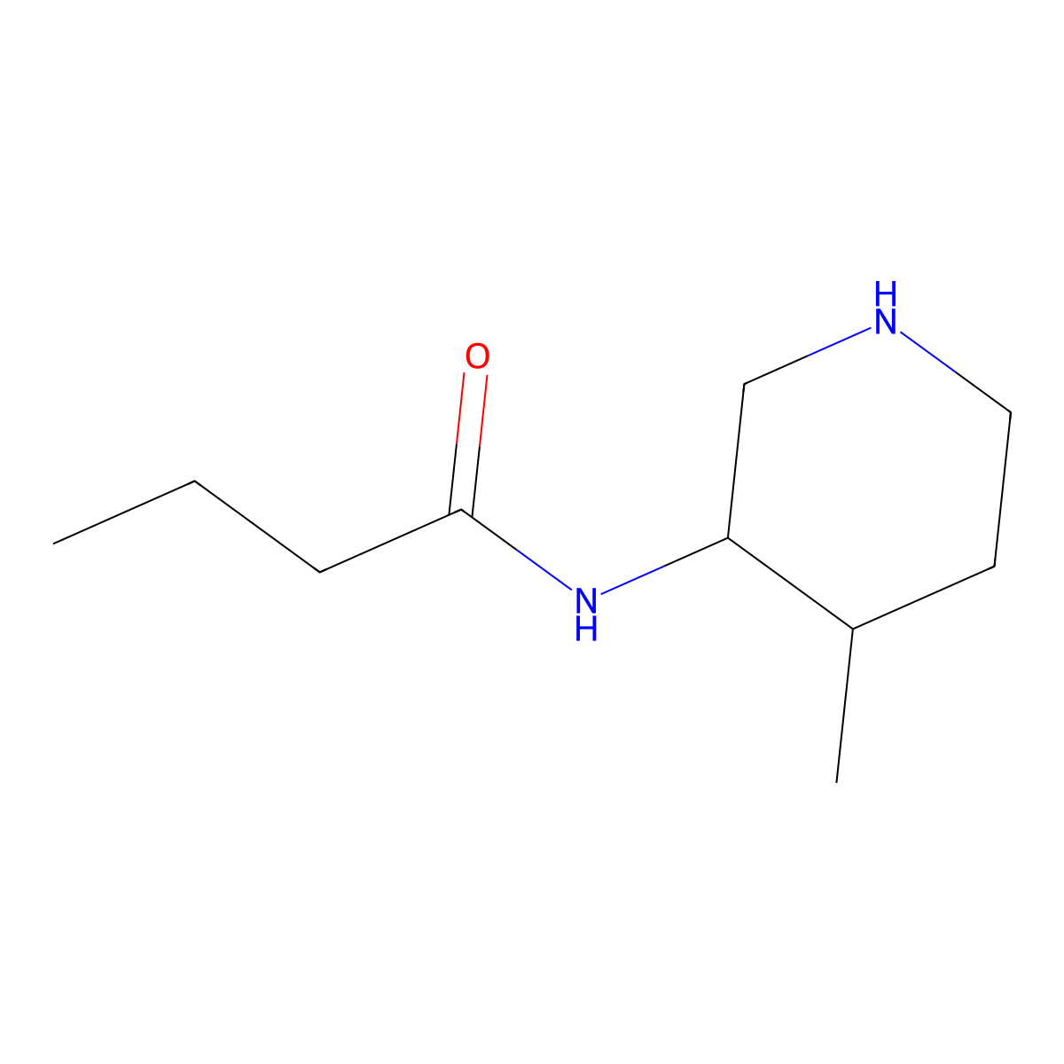 N-(4-methylpiperidin-3-yl)butanamide molecular structure, CAS 1339616-59-9