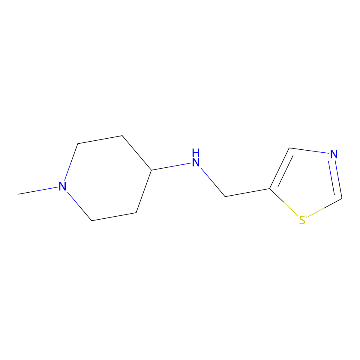 1-Methyl-N-(thiazol-5-ylmethyl)piperidin-4-amine molecular structure, CAS 1339617-06-9