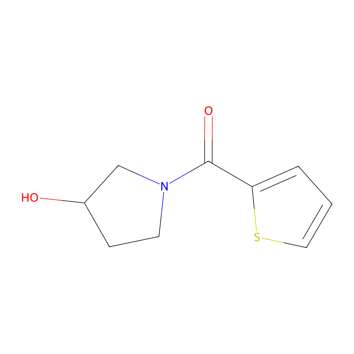 (3-Hydroxypyrrolidin-1-yl)(thiophen-2-yl)methanone molecular structure, CAS 1339619-34-9