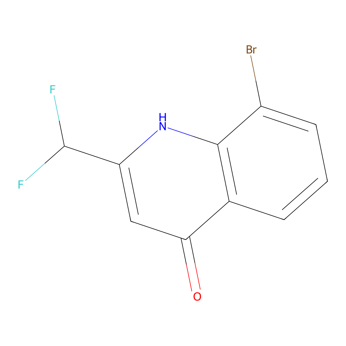 8-Bromo-2-(difluoromethyl)quinolin-4(1H)-one molecular structure, CAS 1339622-70-6