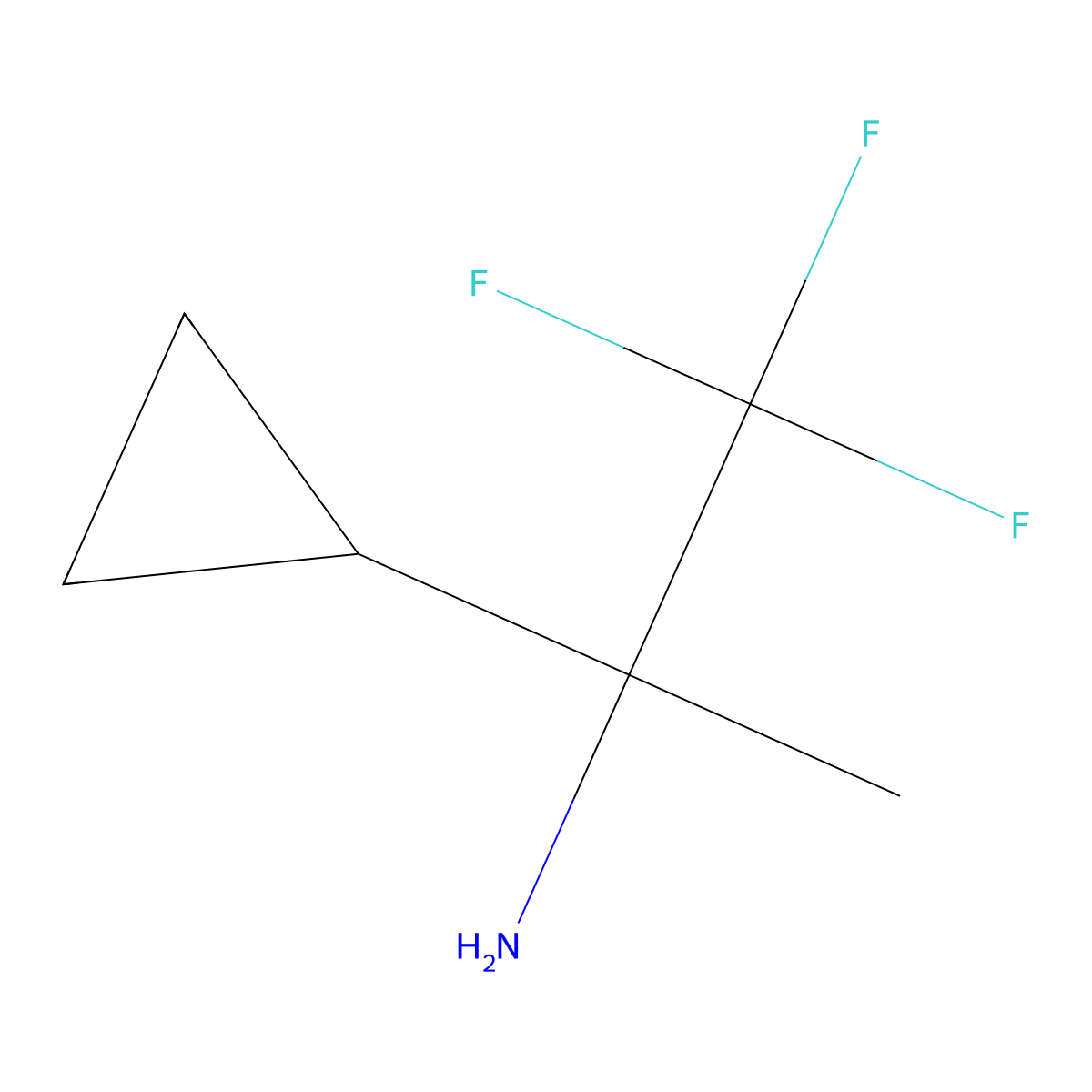 2-Cyclopropyl-1,1,1-trifluoropropan-2-amine molecular structure, CAS 1339623-35-6