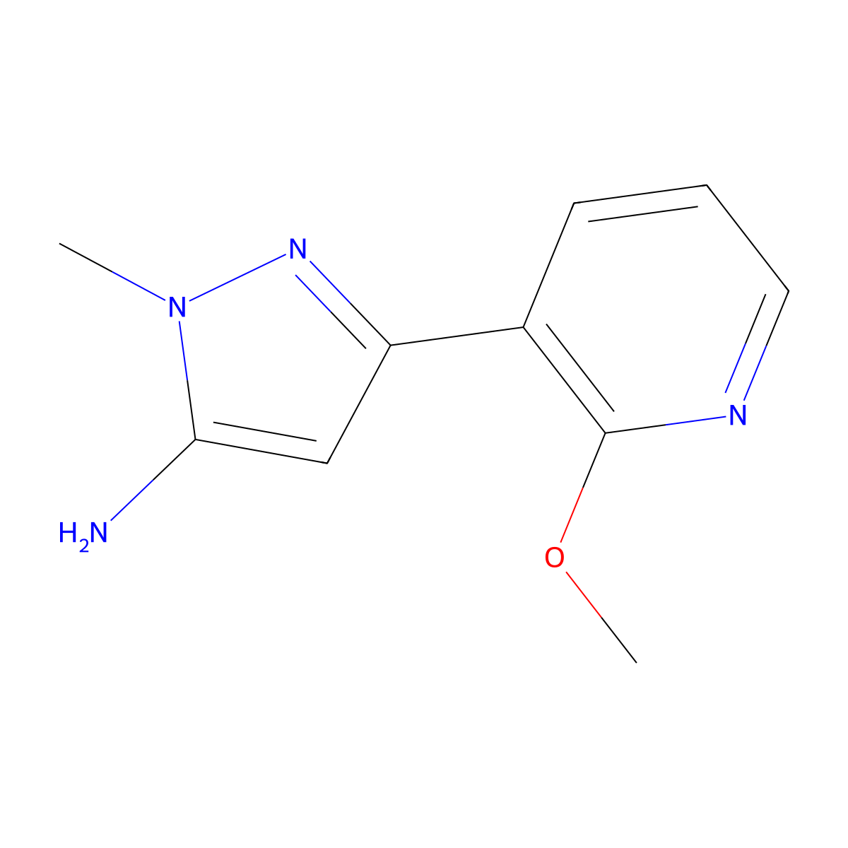 3-(2-Methoxypyridin-3-yl)-1-methyl-1h-pyrazol-5-amine molecular structure, CAS 1339624-34-8