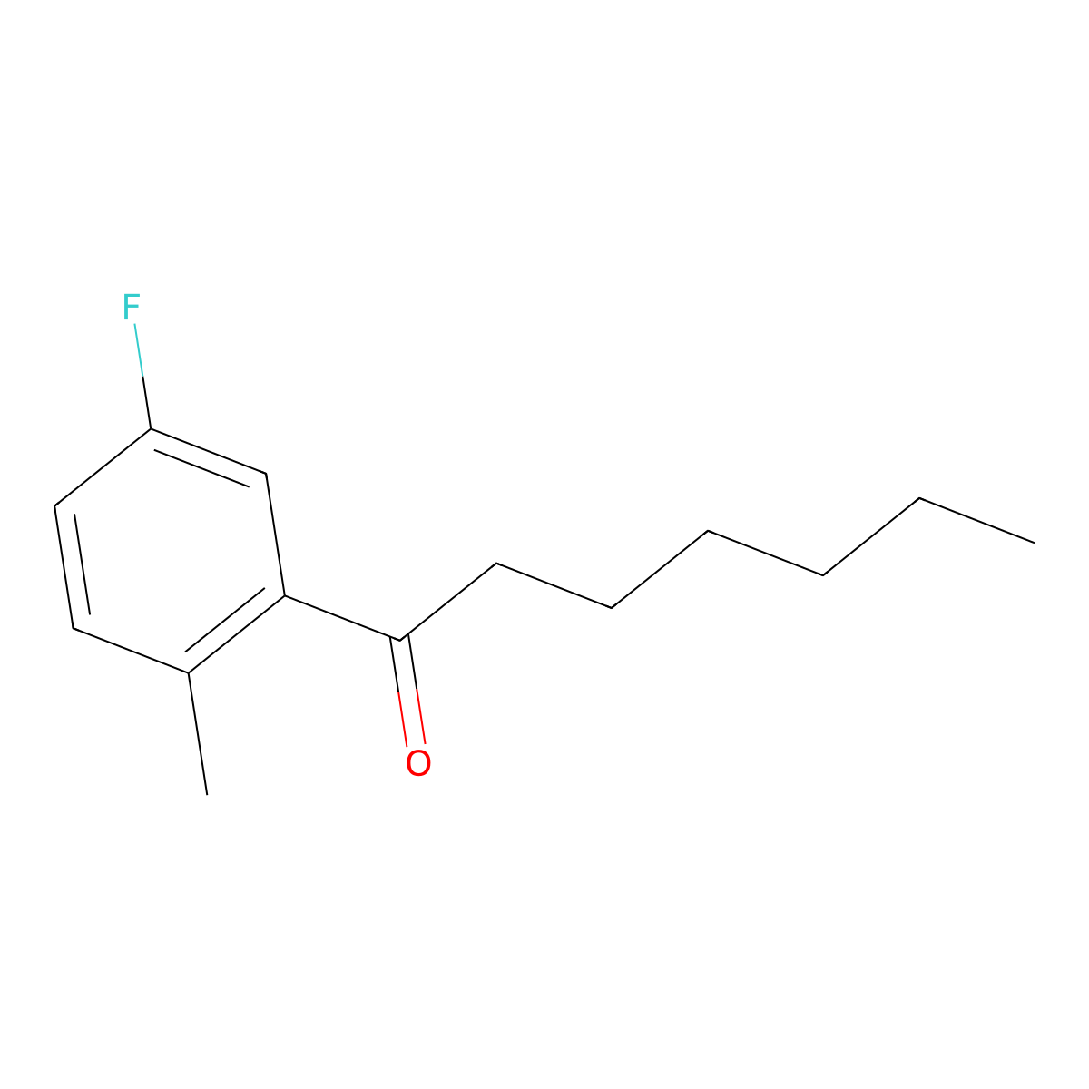 1-(5-Fluoro-2-methylphenyl)heptan-1-one molecular structure, CAS 1339624-60-0