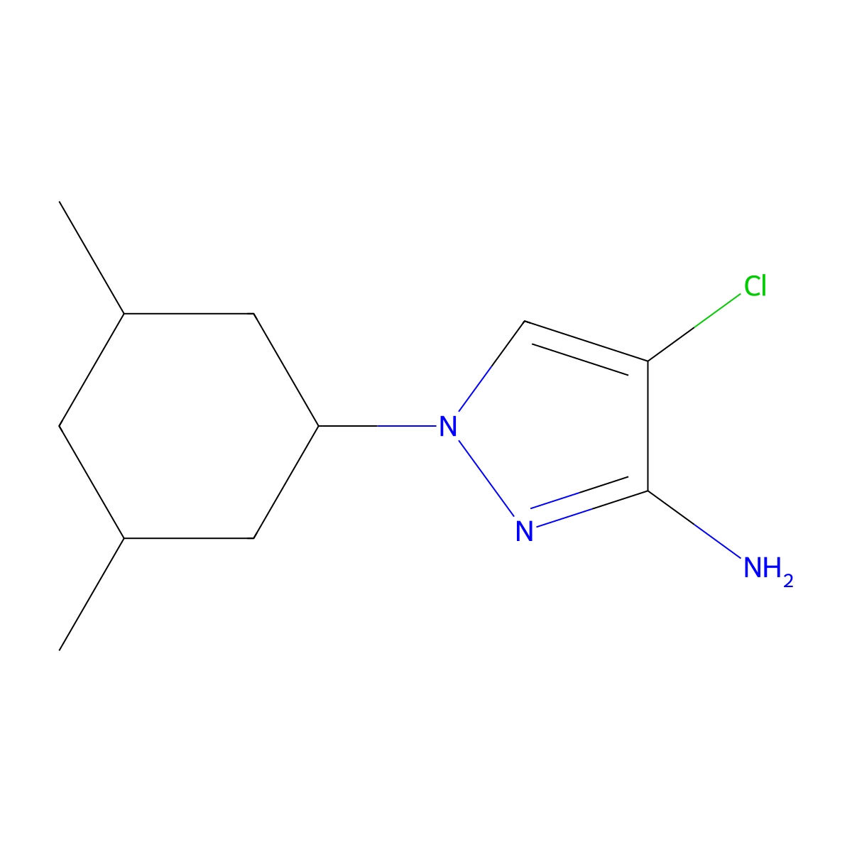 4-Chloro-1-(3,5-dimethylcyclohexyl)-1h-pyrazol-3-amine molecular structure, CAS 1339626-48-0