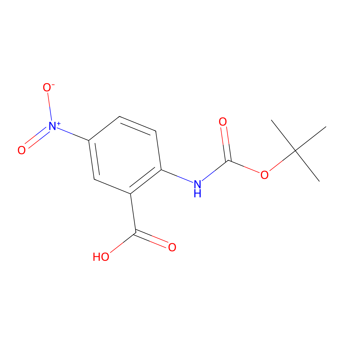 2-((Tert-butoxycarbonyl)amino)-5-nitrobenzoic acid molecular structure, CAS 1339630-41-9