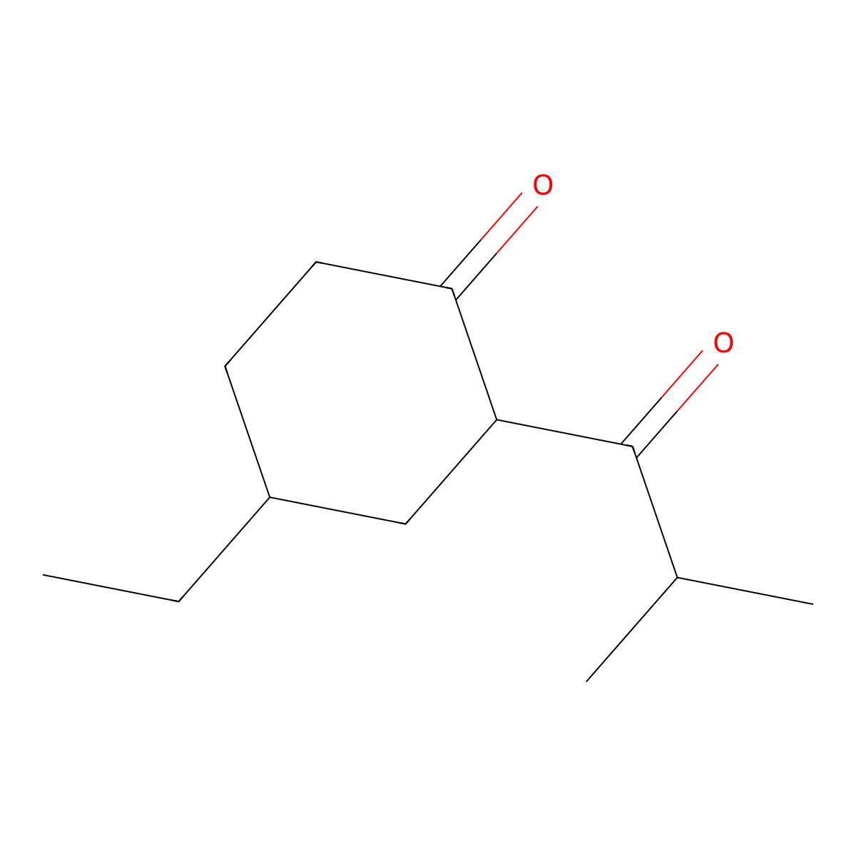 4-Ethyl-2-(2-methylpropanoyl)cyclohexan-1-one molecular structure, CAS 1339633-01-0