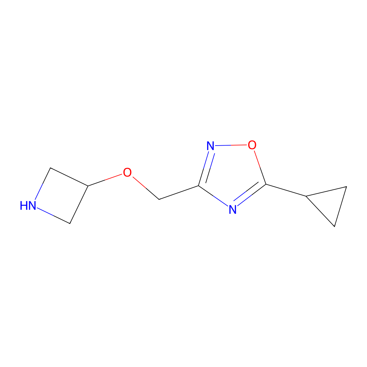 3-((Azetidin-3-yloxy)methyl)-5-cyclopropyl-1,2,4-oxadiazole molecular structure, CAS 1339633-25-8