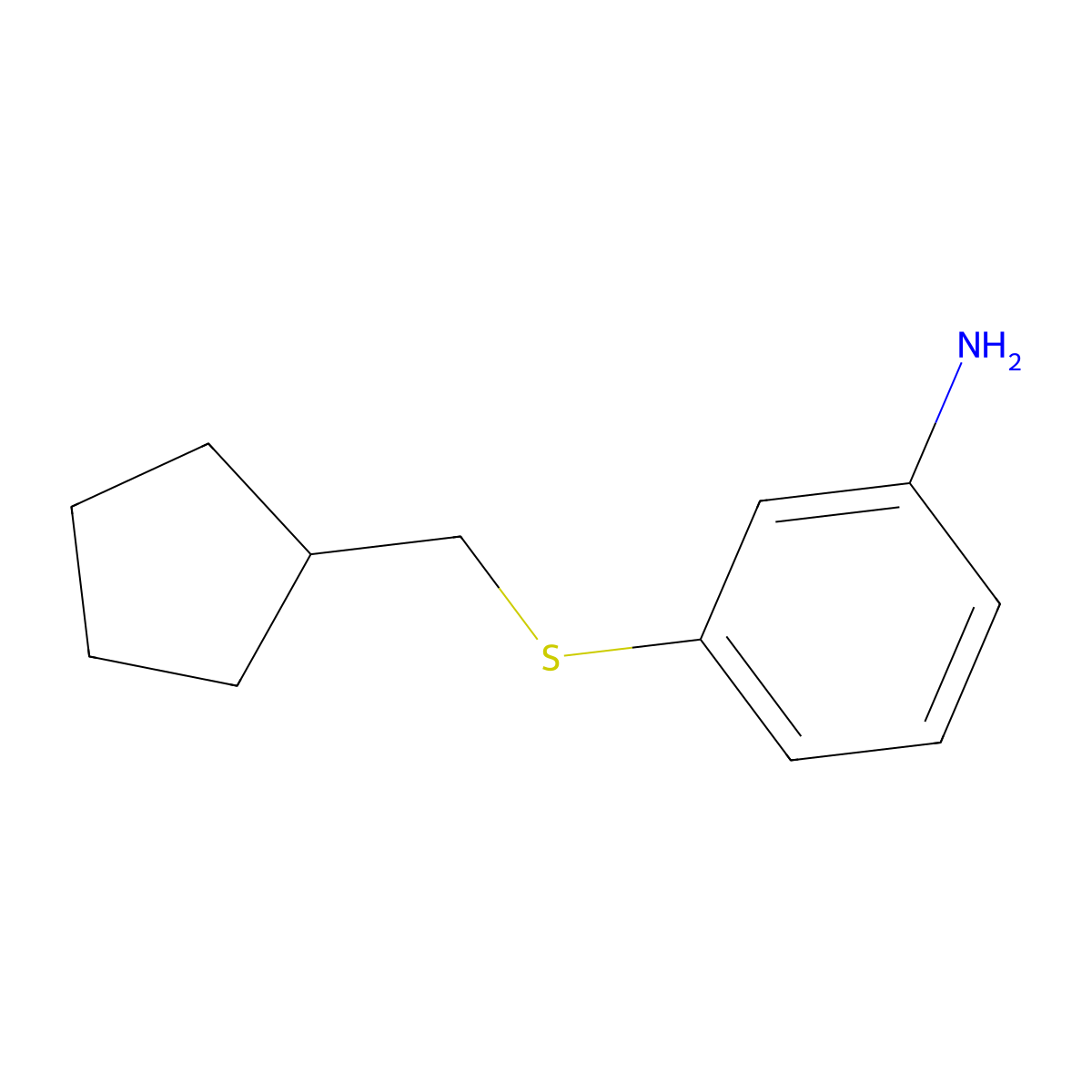 3-[(Cyclopentylmethyl)sulfanyl]aniline molecular structure, CAS 1339633-50-9