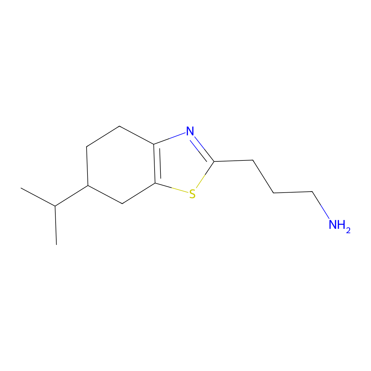 3-(6-Isopropyl-4,5,6,7-tetrahydrobenzo[d]thiazol-2-yl)propan-1-amine molecular structure, CAS 1339633-99-6
