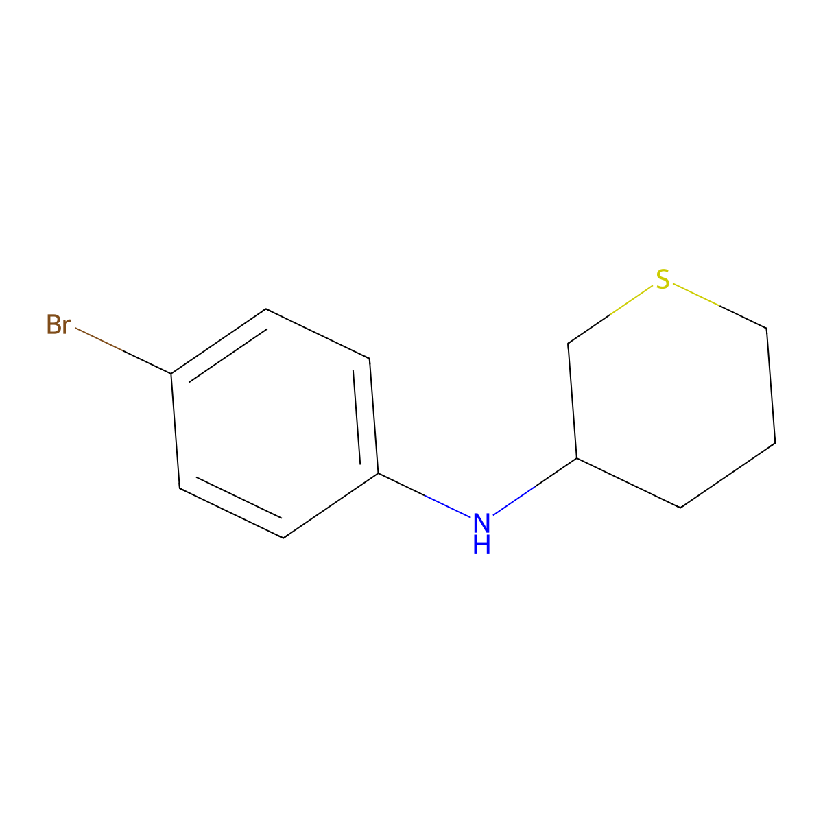 N-(4-bromophenyl)thian-3-amine molecular structure, CAS 1339634-76-2