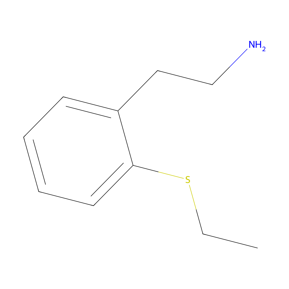 2-[2-(Ethylsulfanyl)phenyl]ethan-1-amine molecular structure, CAS 1339635-87-8
