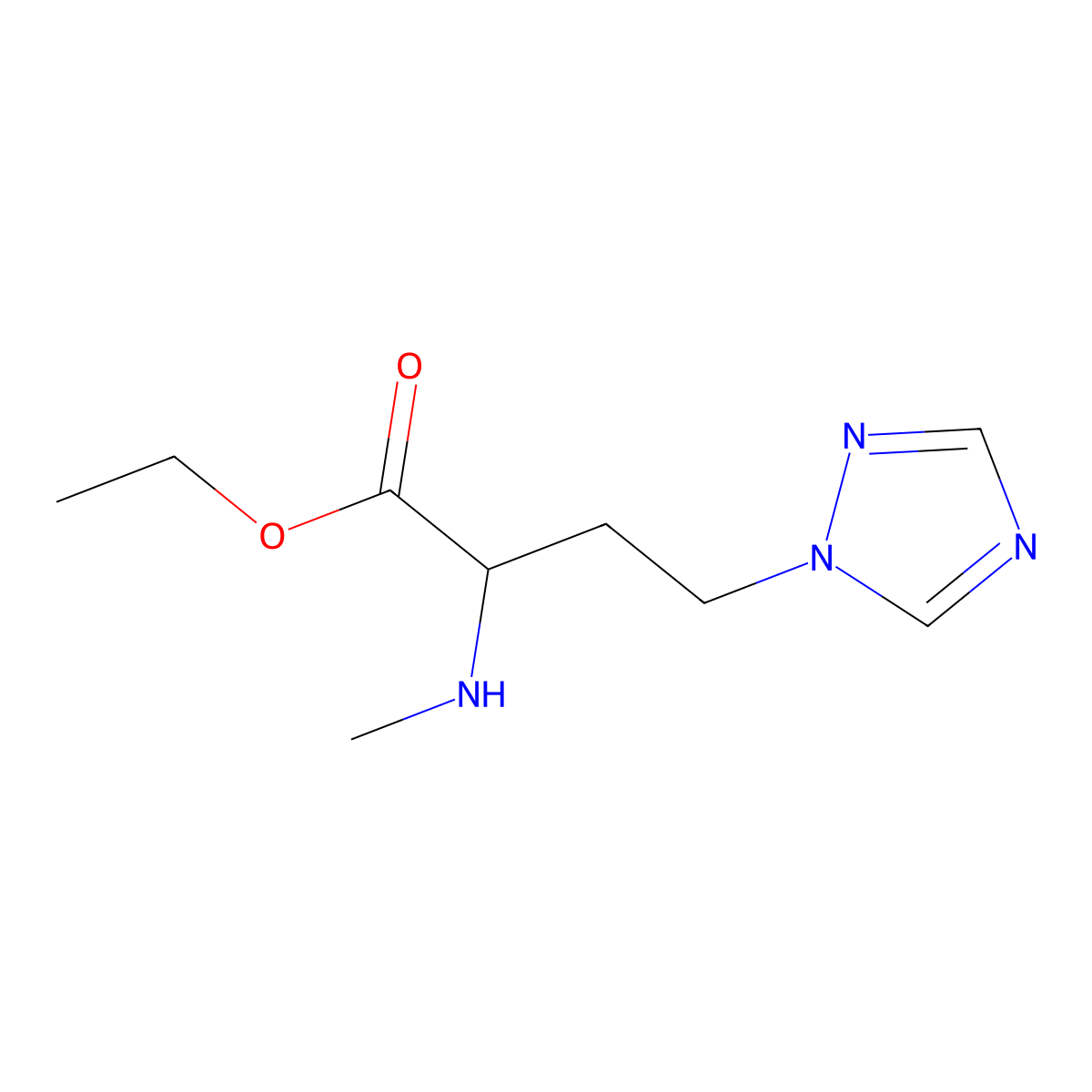 Ethyl 2-(methylamino)-4-(1h-1,2,4-triazol-1-yl)butanoate molecular structure, CAS 1339637-30-7