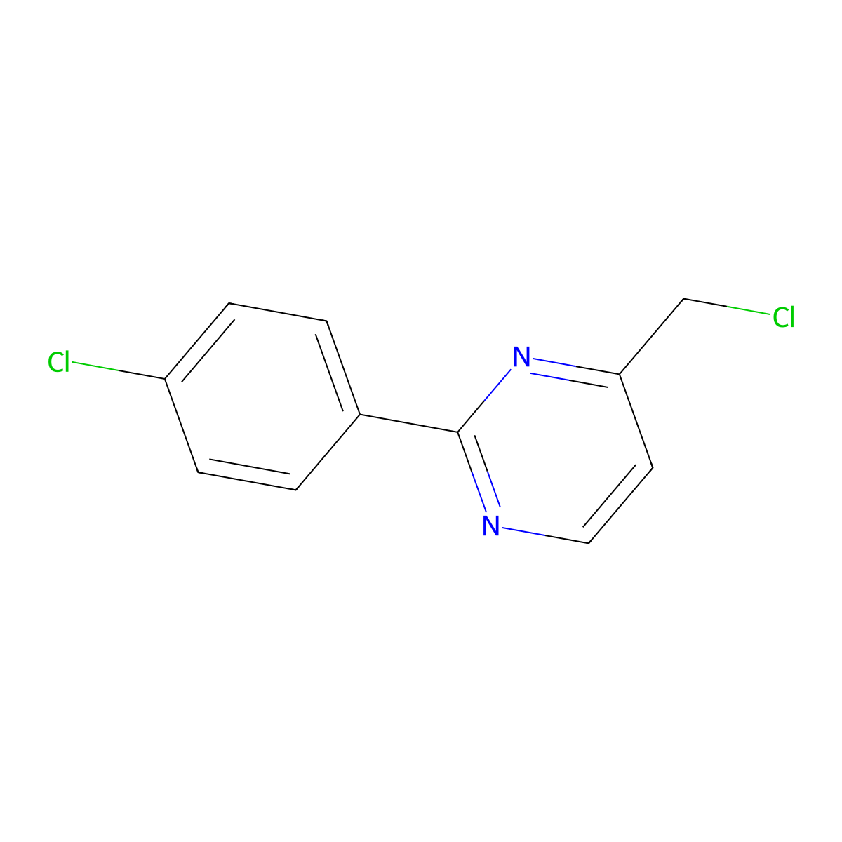 4-(Chloromethyl)-2-(4-chlorophenyl)pyrimidine molecular structure, CAS 1339637-62-5