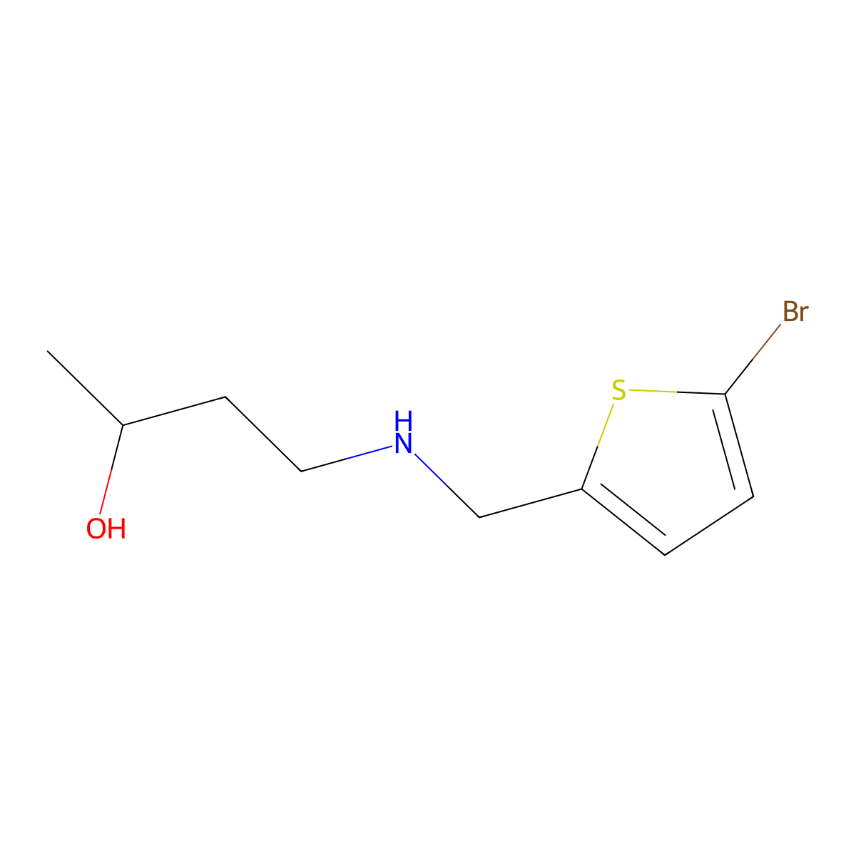 4-{[(5-Bromothiophen-2-yl)methyl]amino}butan-2-ol molecular structure, CAS 1339637-77-2