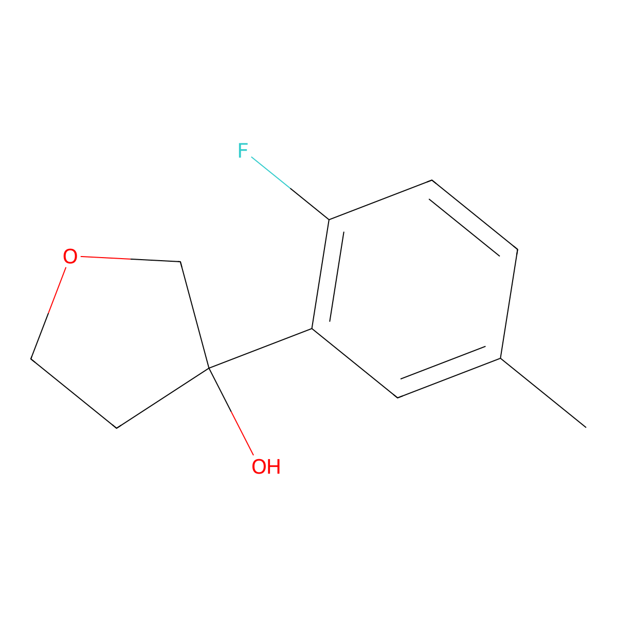 3-(2-Fluoro-5-methylphenyl)tetrahydro-3-furanol molecular structure, CAS 1339639-34-7