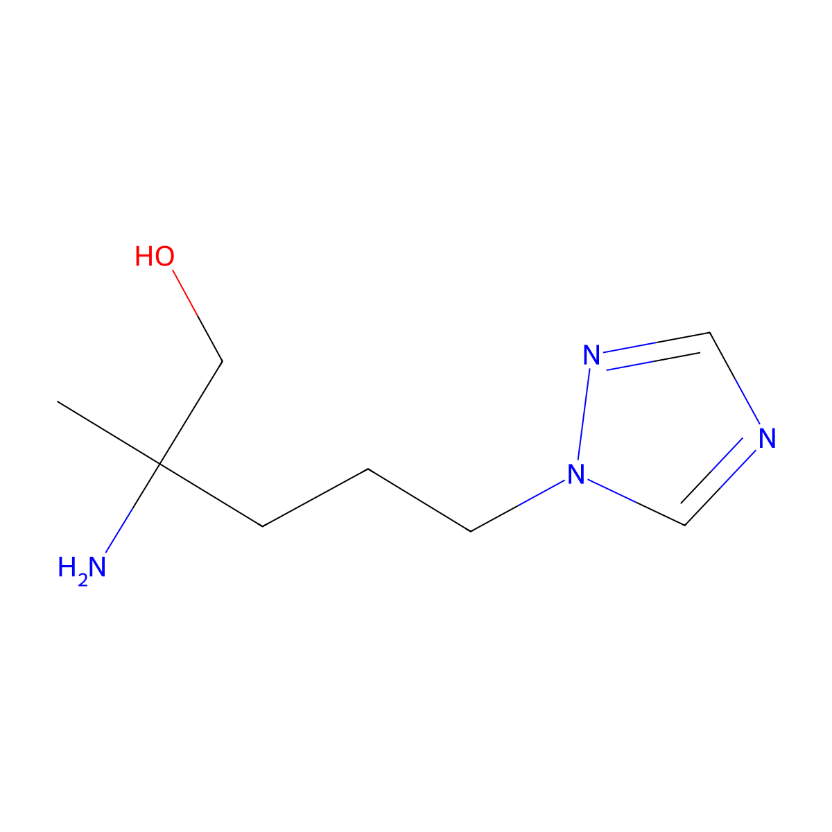 2-Amino-2-methyl-5-(1h-1,2,4-triazol-1-yl)pentan-1-ol molecular structure, CAS 1339640-47-9
