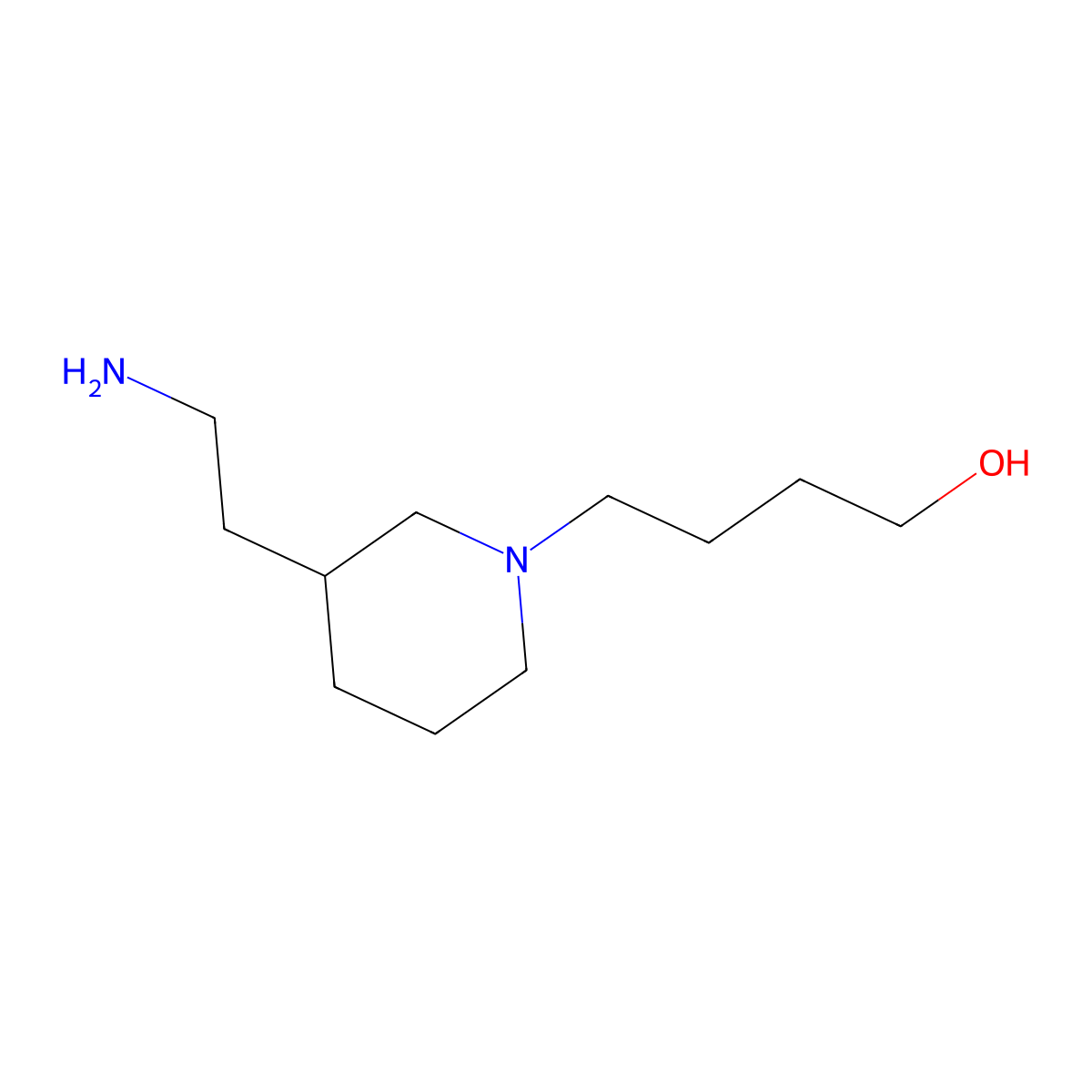 4-[3-(2-Aminoethyl)piperidin-1-yl]butan-1-ol molecular structure, CAS 1339644-48-2
