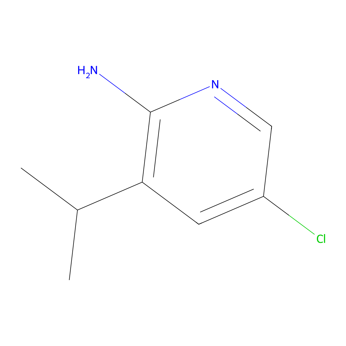 5-Chloro-3-(propan-2-yl)pyridin-2-amine molecular structure, CAS 1339645-74-7