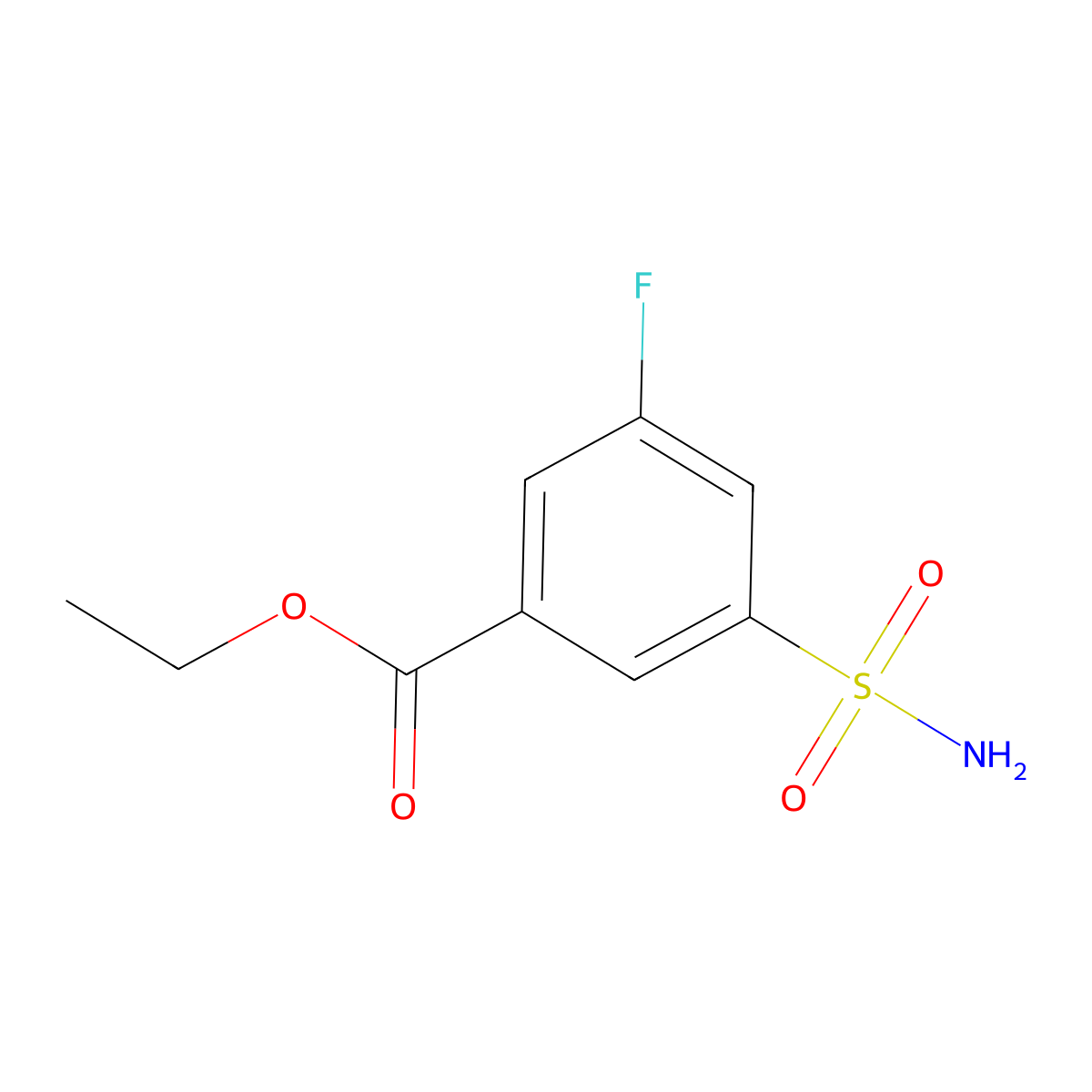 Ethyl 3-fluoro-5-sulfamoylbenzoate molecular structure, CAS 1339645-96-3