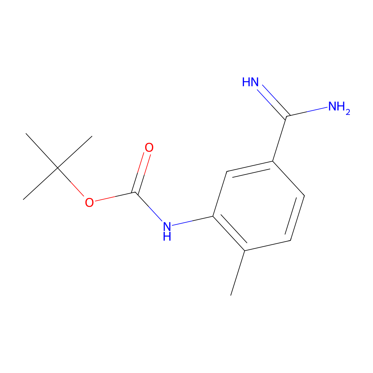 Tert-butyl (5-carbamimidoyl-2-methylphenyl)carbamate molecular structure, CAS 1339646-10-4
