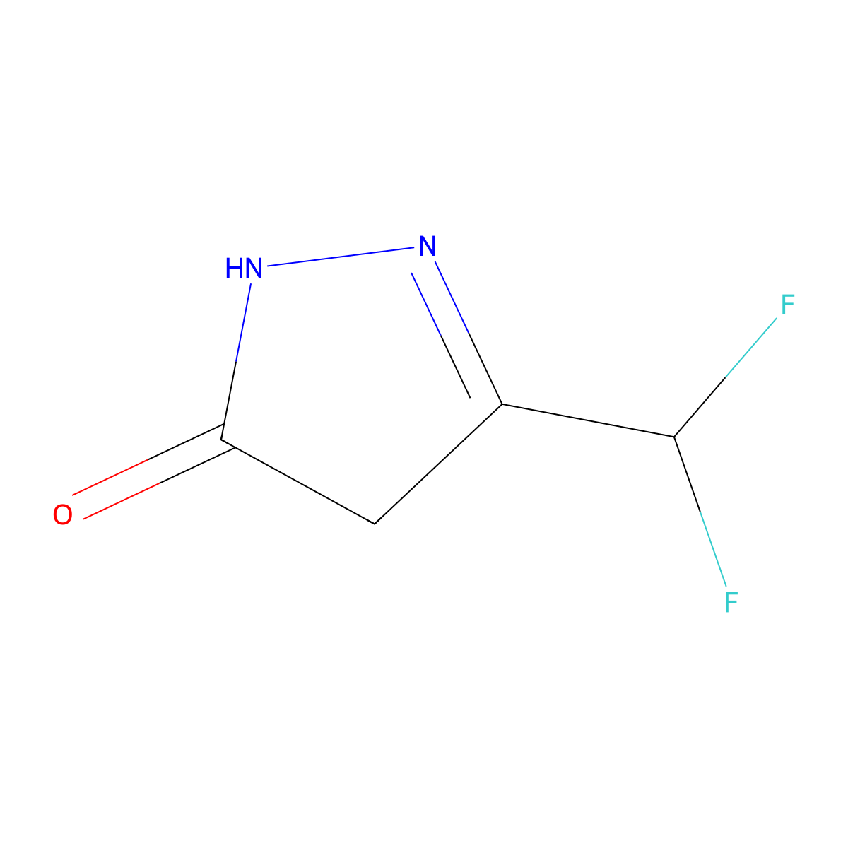 3-(difluoromethyl)-4,5-dihydro-1H-pyrazol-5-one molecular structure, CAS 1339647-15-2
