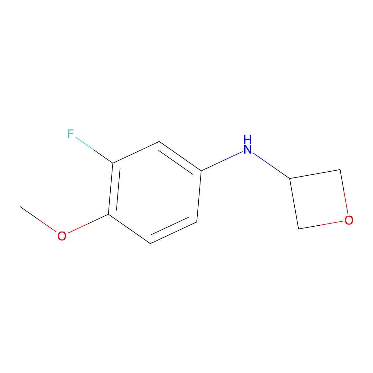 N-(3-fluoro-4-methoxyphenyl)oxetan-3-amine molecular structure, CAS 1339648-25-7