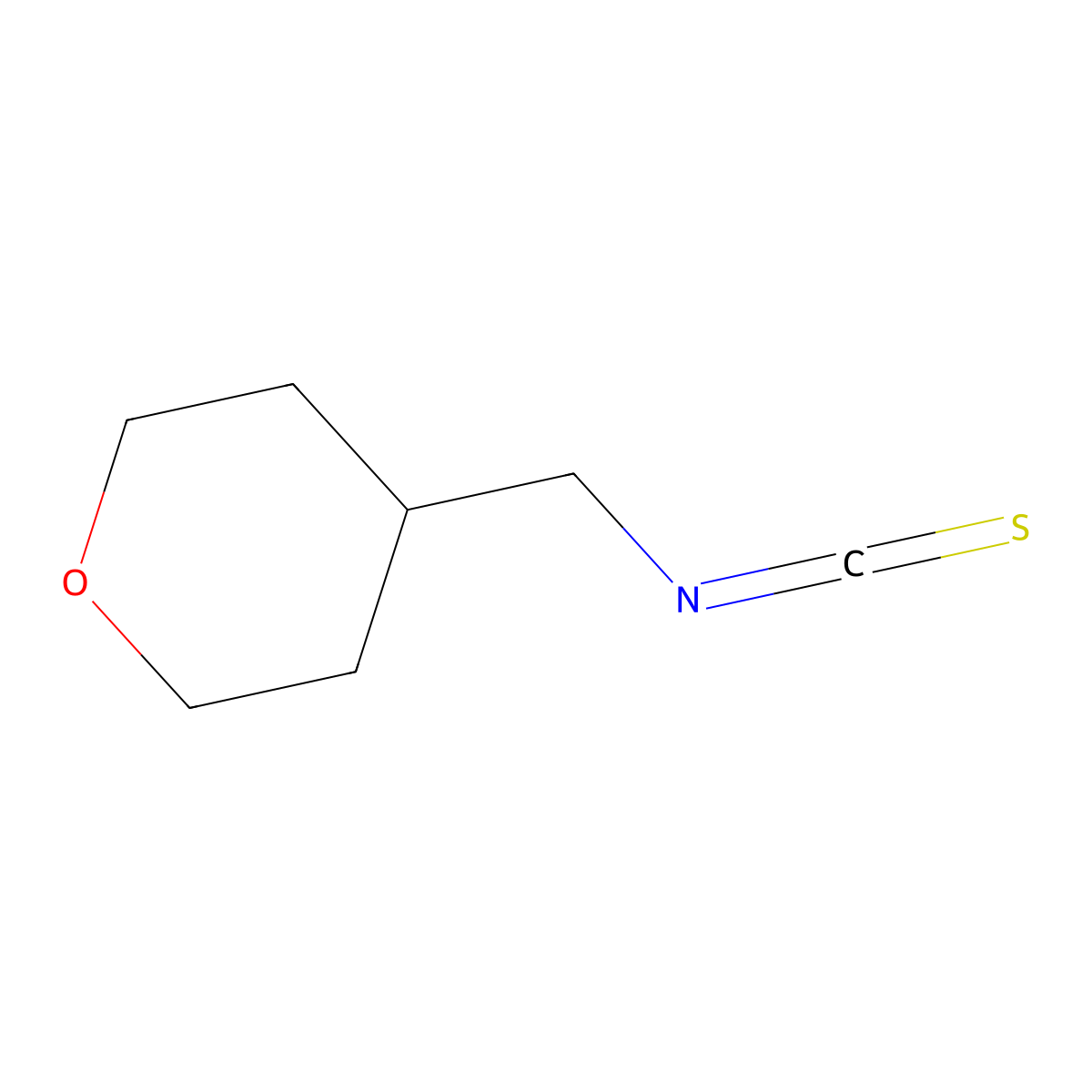 4-(Isothiocyanatomethyl)oxane molecular structure, CAS 1339649-62-5