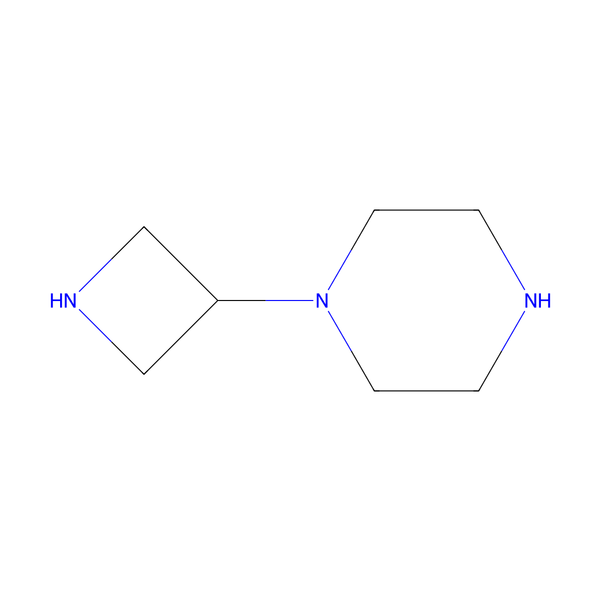1-(Azetidin-3-yl)piperazine molecular structure, CAS 1339650-90-6