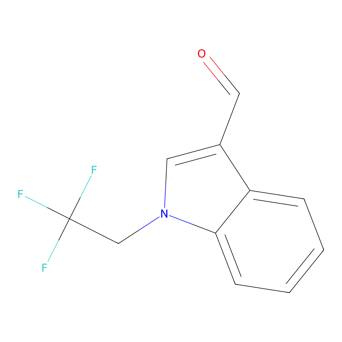 1-(2,2,2-trifluoroethyl)-1H-indole-3-carbaldehyde molecular structure, CAS 1339654-87-3