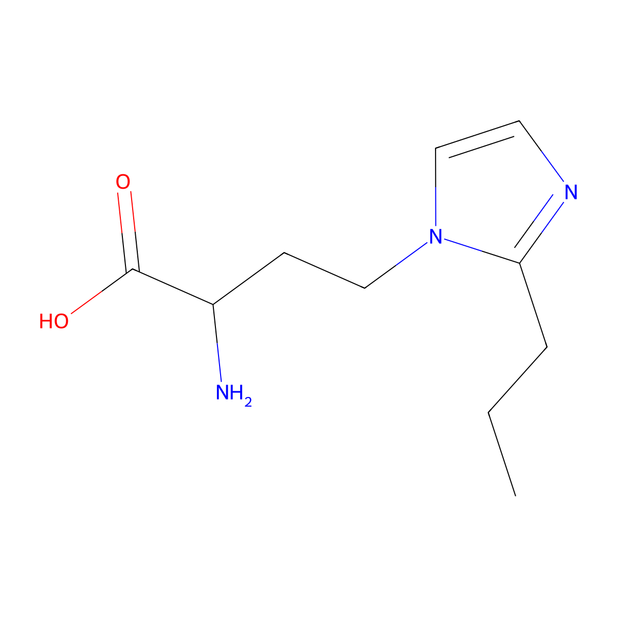 2-Amino-4-(2-propyl-1h-imidazol-1-yl)butanoic acid molecular structure, CAS 1339655-41-2