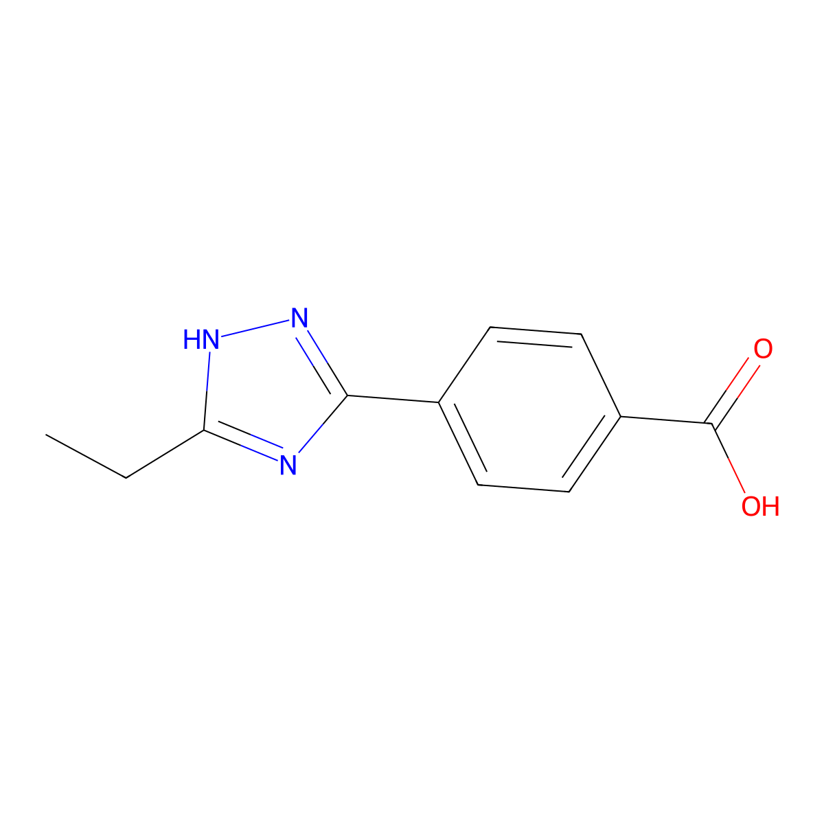4-(5-ethyl-1H-1,2,4-triazol-3-yl)benzoic acid molecular structure, CAS 1339655-63-8