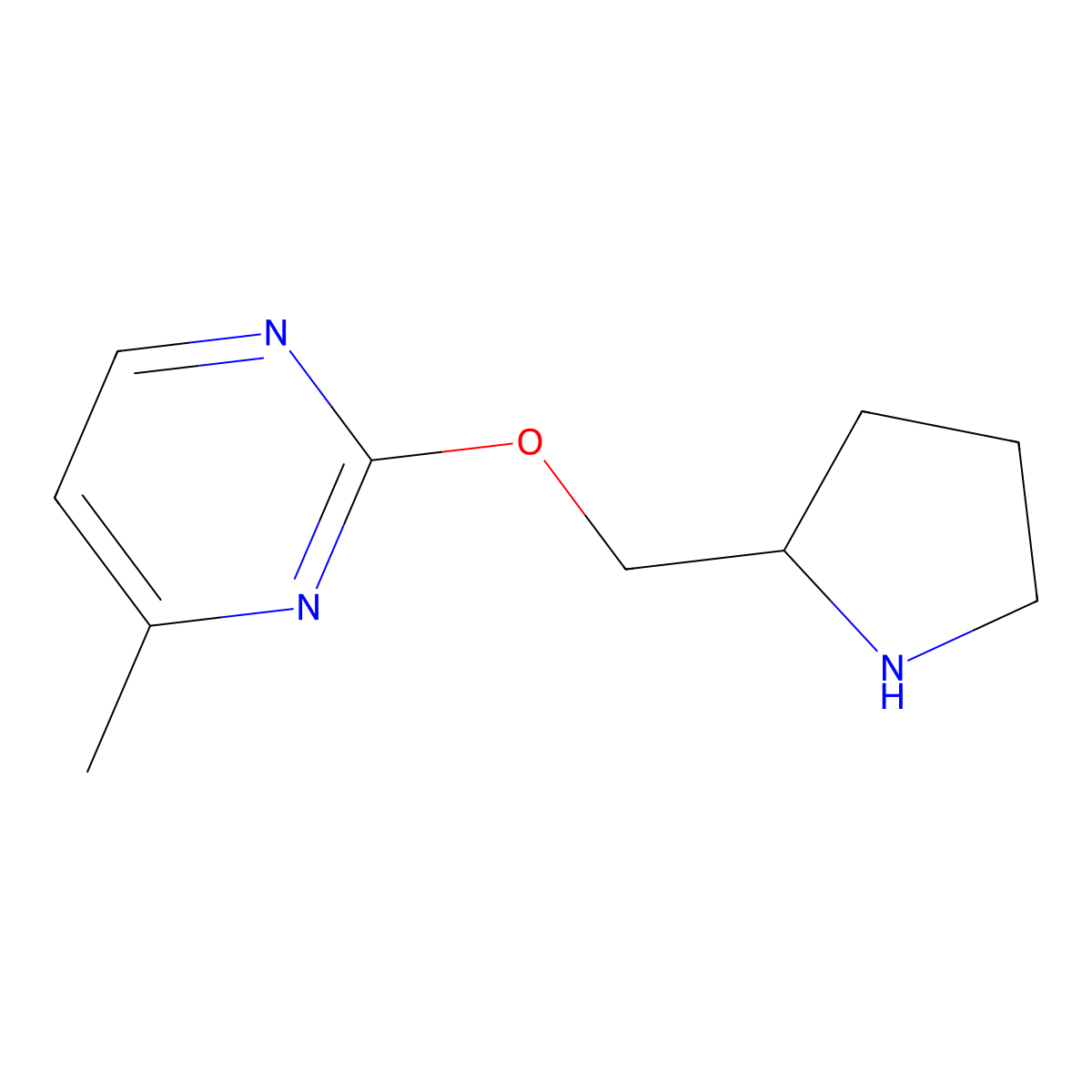 4-Methyl-2-[(pyrrolidin-2-yl)methoxy]pyrimidine molecular structure, CAS 1339656-33-5